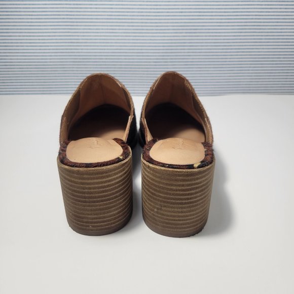 Madewell Carey Mule in Painted Leopard Calf Hair Animal Print Women's Size 8 - Picture 4 of 11